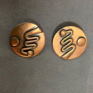 Vintage Copper Clip Earrings